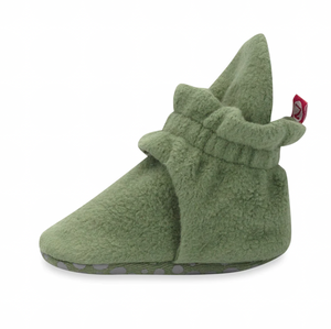 Zutano Cozie Fleece Gripper Bootie Olive