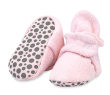 Load image into Gallery viewer, Zutano Cozie Fleece Gripper Bootie Baby Pink
