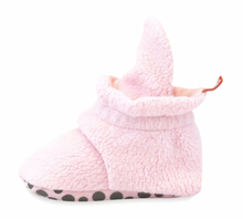 Load image into Gallery viewer, Zutano Cozie Fleece Gripper Bootie Baby Pink
