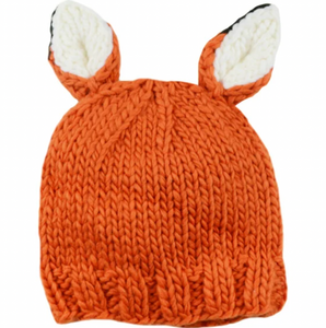 The Blueberry Hill Rusty Fox Knit Hat Orange Size Small 6-24m