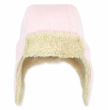 Load image into Gallery viewer, Zutano Cozie Fleece Furry Trapper Hat Baby Pink Size 3T
