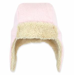 Zutano Cozie Fleece Furry Trapper Hat Baby Pink Size 3T