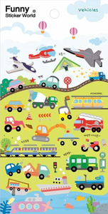 Vehicle Puffy Stickers