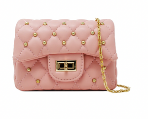Zomi Gems Classic Quilted Stud Mini Bag Pink