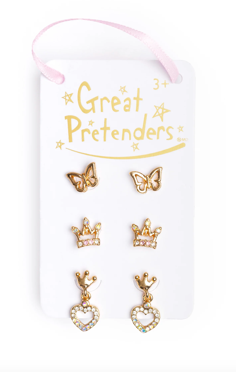 Great Pretenders Boutique Royal Crown Stud Earrings