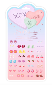 Great Pretenders Candy Heart Valentine Sticker Earrings