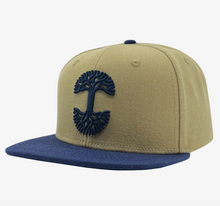 Load image into Gallery viewer, Oaklandish Classic Snapback Khaki/Navy Adult Hat
