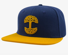 Load image into Gallery viewer, Oaklandish Men&#39;s Classic Snapback Hat Navy/Gold O/S
