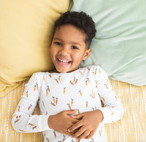 Firsts by Petit Lem Carrots Print on Off-White PJ Set