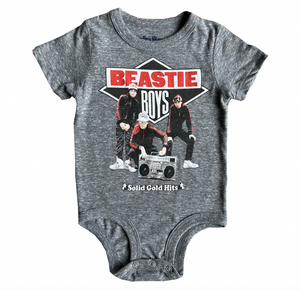 Rowdy Sprout Beastie Boys Onesie Solid Gold Hits Tri Grey Size 3-6m