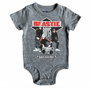 Rowdy Sprout Beastie Boys Onesie Solid Gold Hits Tri Grey