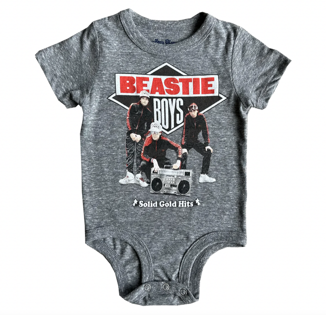Rowdy Sprout Beastie Boys Onesie Solid Gold Hits Tri Grey Size 3-6m