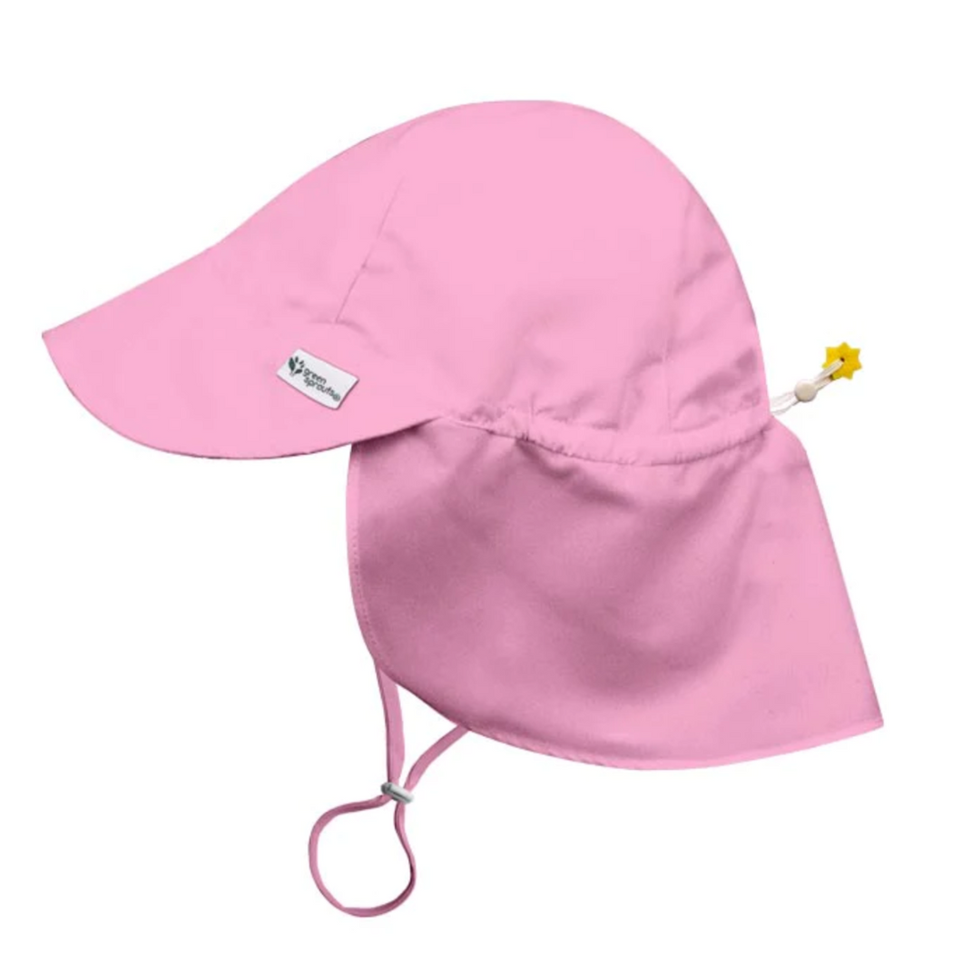 Green Sprouts UPF 50+ Eco Flap Hat Light Pink Size 9-18m