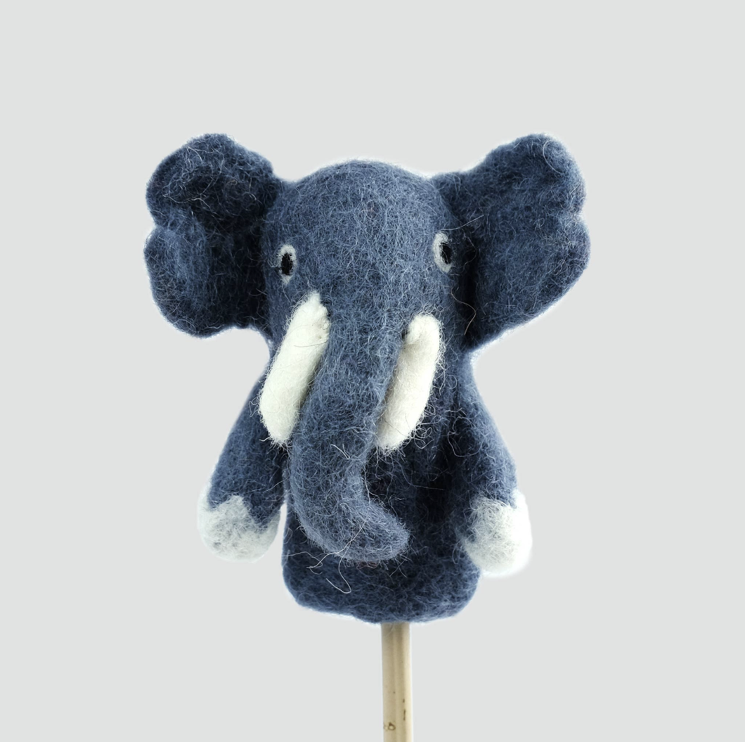 The Winding Road Felt Finger Puppet Elephant