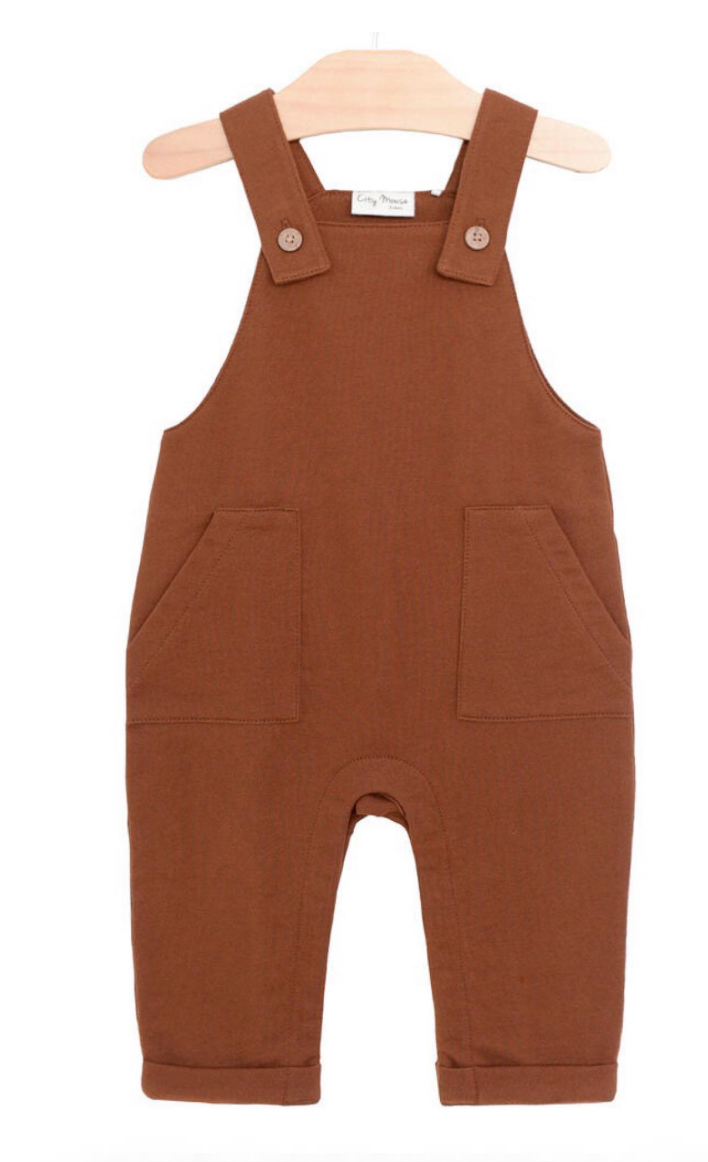 City Mouse Pocket Overall Brushed Fleece Rust
