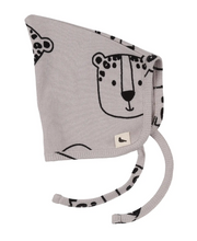 Load image into Gallery viewer, Turtledove London Organic Collection Snow Leopard Bonnet Grey
