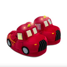 Load image into Gallery viewer, Robeez Fire Truck Light-up Slippers Size 9/10 Toddler
