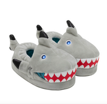 Load image into Gallery viewer, Robeez Black Tip Shark Light-up Slippers
