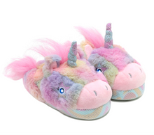 Load image into Gallery viewer, Robeez Lara Rainbow Unicorn Light-up Slippers
