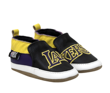 Load image into Gallery viewer, Robeez Lakers-Logo Black Size 18-24m

