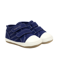 Load image into Gallery viewer, Robeez Joey Navy Leather Outsole Size 6-9m
