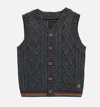 Load image into Gallery viewer, Souris Mini Dark Grey Twisted Knit Tank Top Vest Child
