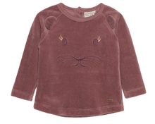 Load image into Gallery viewer, Minymo Blush Pink Squirrel Velour Sweatshirt
