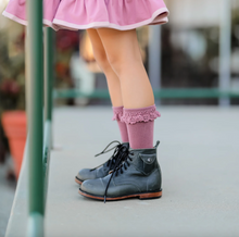 Load image into Gallery viewer, Little Stocking Co. Sugar Plum Lace Midi Socks 3-Pack Size 0-6m
