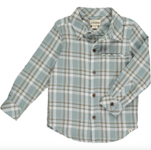 Load image into Gallery viewer, Me &amp; Henry Blue/White Plaid Atwood Woven Shirt Size 12-18m
