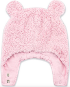 Zutano Furry Bear Hat Baby Pink