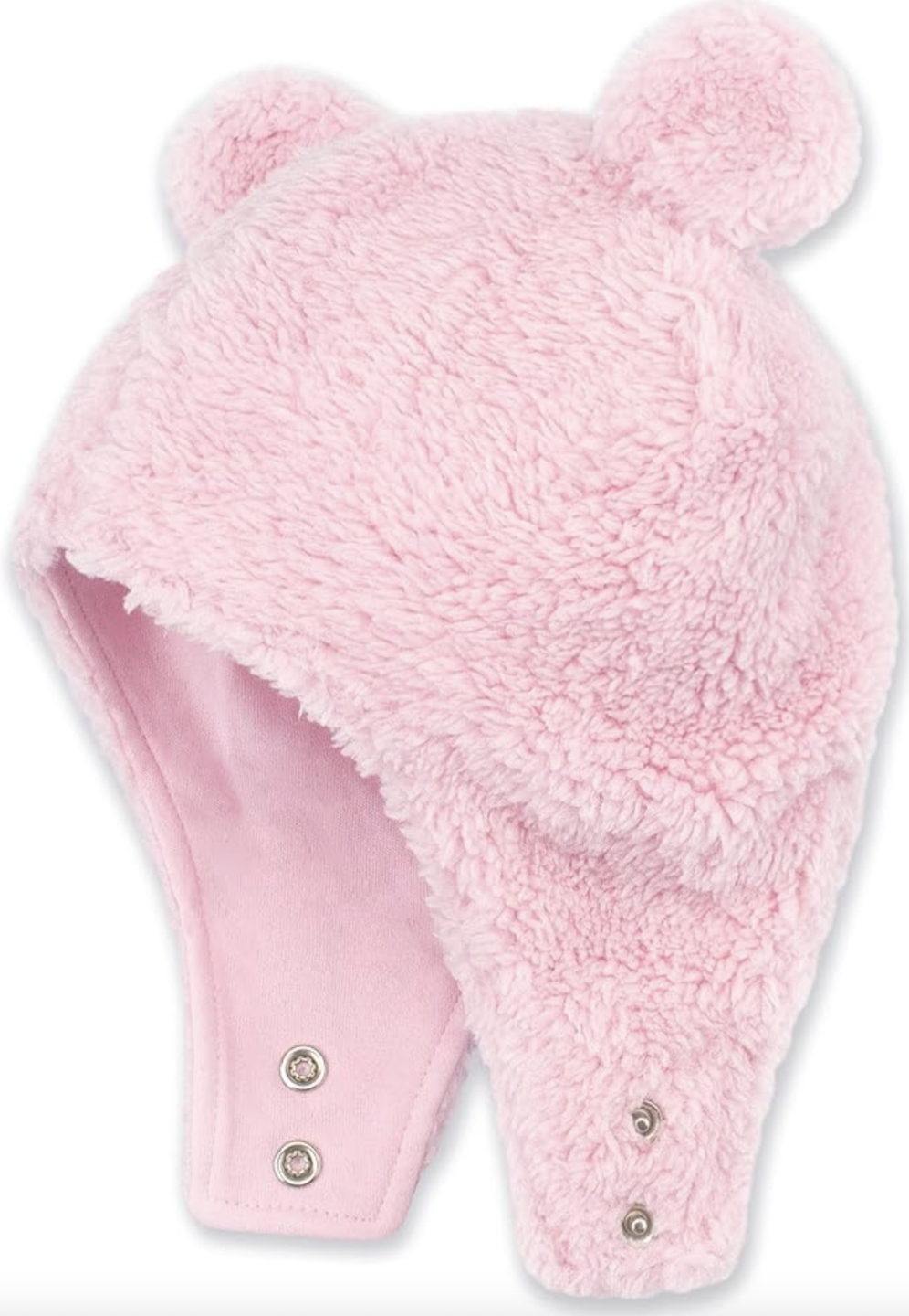 Zutano Furry Bear Hat Baby Pink