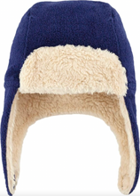 Load image into Gallery viewer, Zutano Cozie Fleece Furry Trapper Hat True Navy Size 24m
