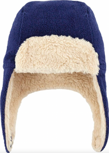 Zutano Cozie Fleece Furry Trapper Hat True Navy