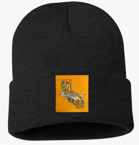 SF Mercantile California State Poppies 12" Knit Beanie -Charcoal