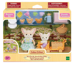 Calico Critters Sunny Picnic Set Fennec Fox Sister & Baby