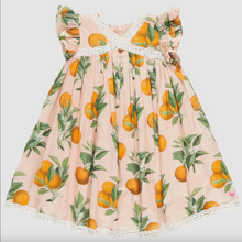 Load image into Gallery viewer, Pink Chicken Girls Katherine Dress Pink Botanical Oranges
