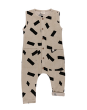 Load image into Gallery viewer, Turtledove London Organic Collection Velour Tank Dungaree Confetti Stone Size 2-3y
