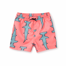 Load image into Gallery viewer, Tea Collection Shortie Swim Trunks Hammerhead Sharks
