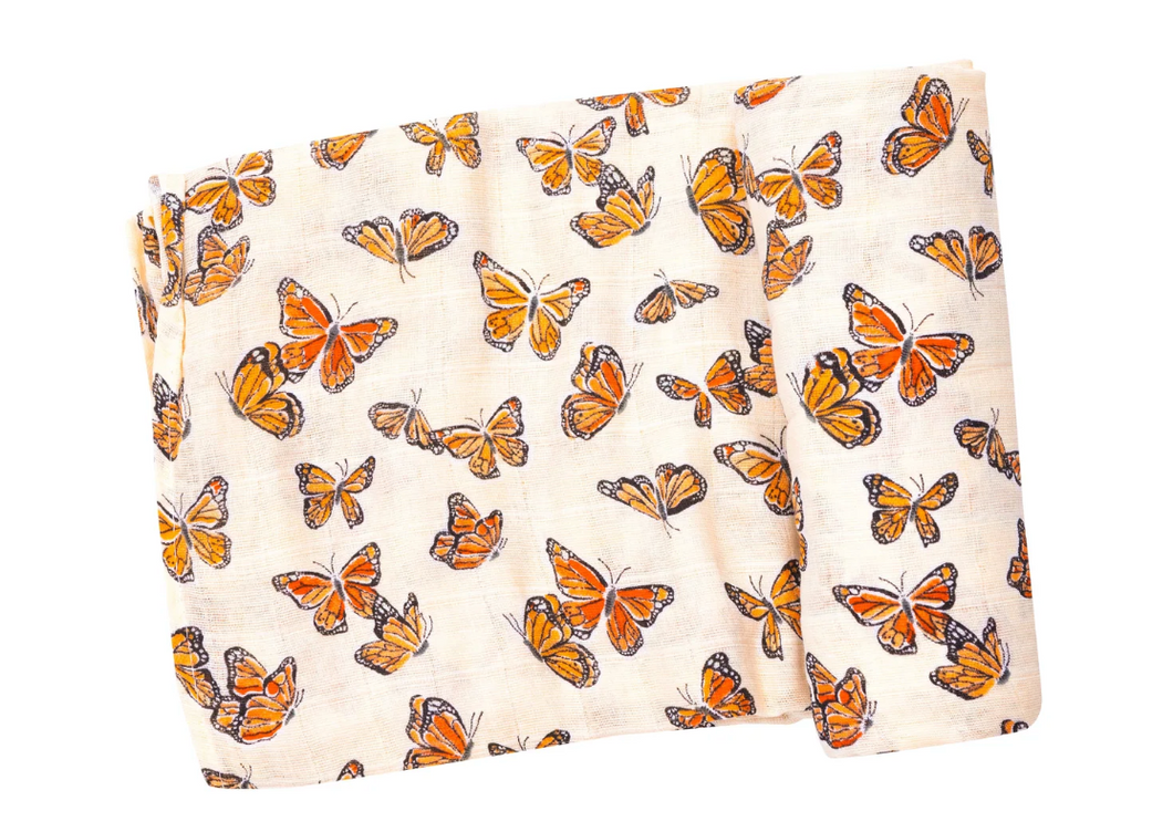Angel Dear Swaddle Blanket Painted Monarch Butterflies
