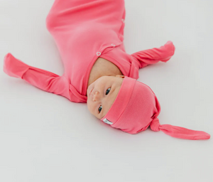 Copper Pearl Newborn Top Knot Hat Size 0-4 Months Flamingo