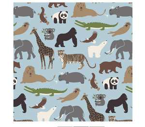Kickee Pants Print Swaddling Blanket Spring Sky Zoo One Size