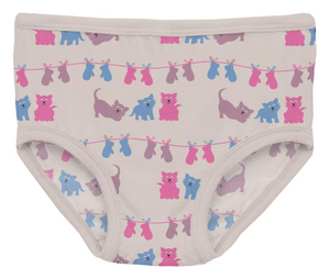 Kickee Pants Print Girls Underwear Latte 3 Little Kittens