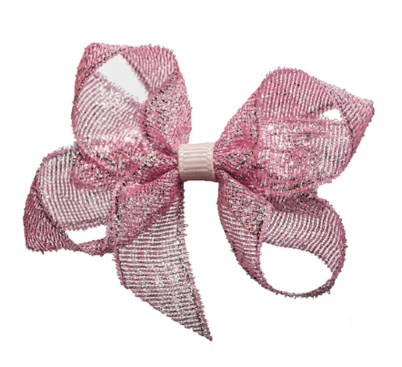 No Slippy Hair Clippy Kate Boutique Sparkle Hair Bow Pink