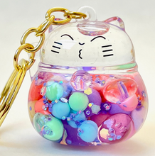 Load image into Gallery viewer, Bubble Maneki Cat Floaty Key Charm
