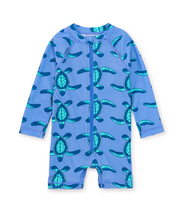 Load image into Gallery viewer, Tea Collection Rash Guard Baby Swimsuit Nesting Sea Turtles Size 18-24m
