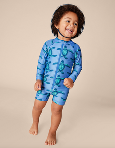 Tea Collection Rash Guard Baby Swimsuit Nesting Sea Turtles Size 18-24m