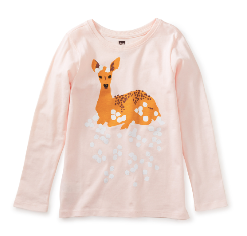 Tea Collection Snowy Doe Graphic Tee Creole Pink