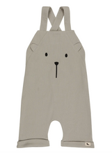 Load image into Gallery viewer, Turtledove London 3D Rib Shortie Dungarees Stone Size 2-3y
