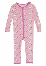 Load image into Gallery viewer, KicKee Pants Print Convertible Sleeper with Zipper Cake Pop Prancing Unicorn
