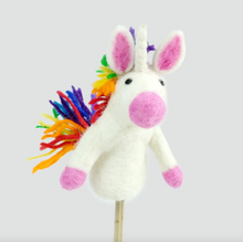 Load image into Gallery viewer, The Winding Road Felt Finger Puppet – Rainbow Unicorn
